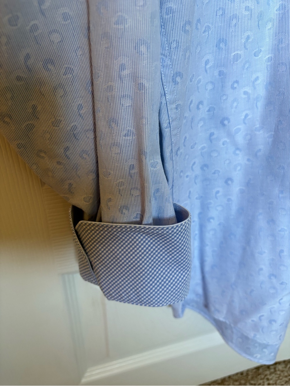 Bugatchi Light Blue Patterned Dress Shirt